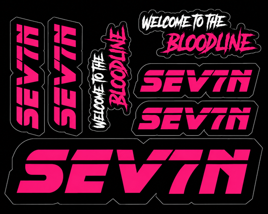 SEV7N Bloodline Hot Pink Sticker Sheet